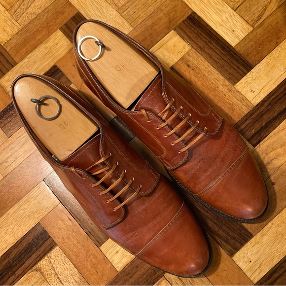 Alden 972 Cap Toe Derby Blucher Dress Shoes Brown Leather 11.5A/C US - Picture 5 of 10